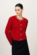 Scarlett Strass-Cardigan aus Woll-Alpaka-Strick