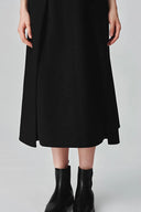 Zaha Pleated A-Line Midi Dress in Wool Blend S Zaha Pleated A-Line Midi Dress in Wool Blend S