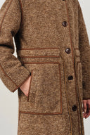 Yuki Drawstring Wool Coat in Alpaca Loop Wool