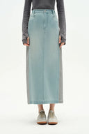 Mermaid Midi Skirt in Cotton Jersey Denim