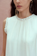 Paz Ruffle Maxi Dress in Acetate-Modal Blend
