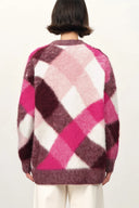 Cardigan a Quadri Intrecciati Solstice in Misto Lana-Alpaca