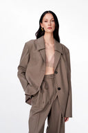 Blazer Alba ceinturé en mélange laine