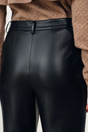 Susan Knee Seams Cropped Flared Faux Pants in Non Animal leather