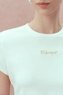 Levi Slanted Short Sleeve Fitted T-Shirt in Mugwort Antibacterial Cotton