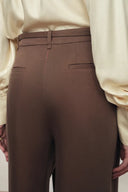 Erica Thin Belt Wide Leg Trousers in Tencel Linen Blend