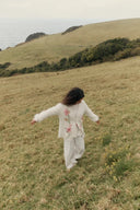 Cardigan brodé floral 3D Papaver en mélange alpaga tricoté