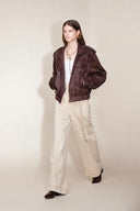 Veste zippée mate Tatum en simili cuir