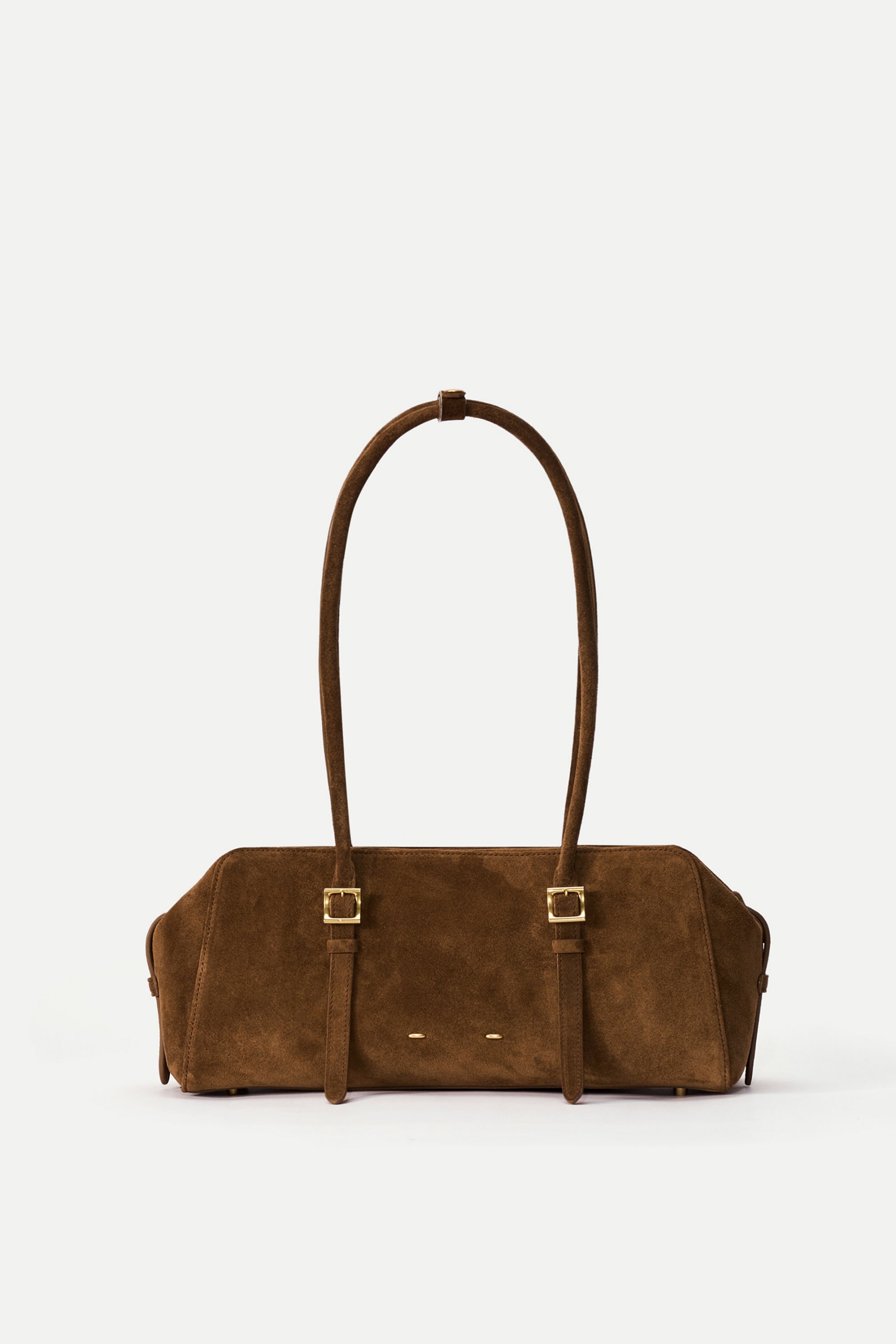 Monti East West Shoulder Bag in Suede Calfskin