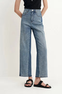 Ginevra Split Colorblock Jeans in Stretch Denim
