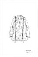 Cárdigan bicolor con flecos Dora en mezcla de lana y alpaca