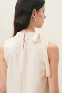 Abito con sciarpa Aria in satin twill