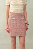 Falda corta con patrón de ondas April en punto fancy mezcla de algodón