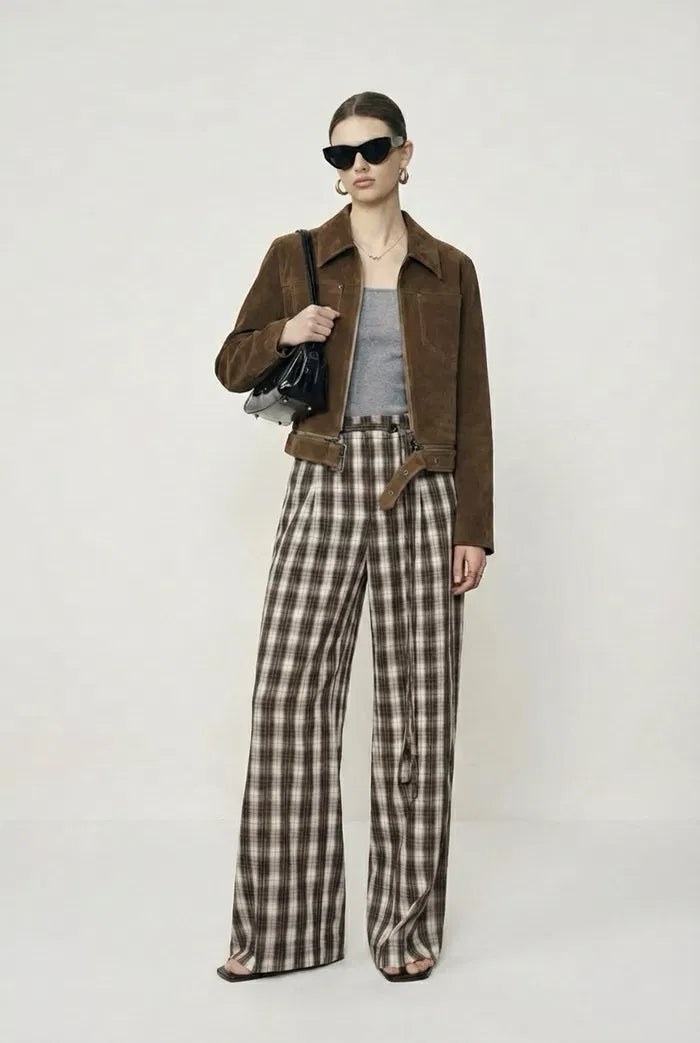 Erica Faux Suede Jacket in Flocked Fabric