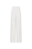 Domi White Buttoned Straight Leg Sweatpants