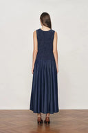 Abito Keira senza maniche in maglia di cotone con denim Tencel