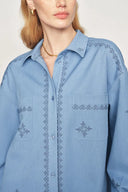 Helia besticktes Hemd aus strukturiertem Viskose-Mix