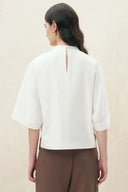 Maglia Atlanta con collo a scialle in cotone