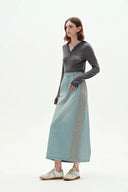 Mermaid Midi Skirt in Cotton Jersey Denim