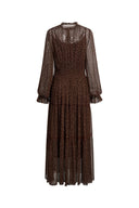 Vestido Anselm con lunares, volante en el borde y vestido interior de forro