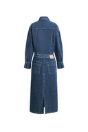 Quinn Antique Style Metal Buttons Dress in Washed Stretchy Corduroy