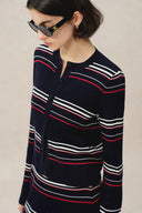 Vito Striped Cardigan in Lyocell Blend Knit