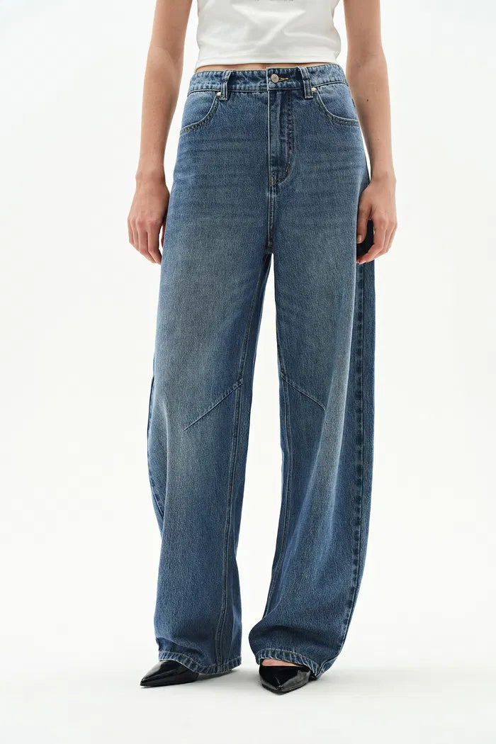 Luna Barrel Leg Jeans in Cotton Denim