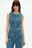 Top gilet sans manches Selena en denim technique de lyocell