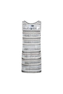 Twilight Embroidered Sleeveless Dress in Beaded Mesh