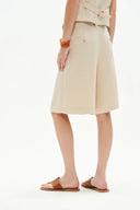 Victoria High Waisted Bermuda Shorts in Silk-Linen