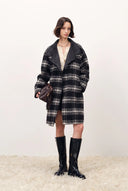 Telos Plaid Reversible Midi Coat in Wool Blend