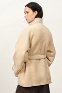 Carla Reversible Detachable Scarf Coat in Merino Wool