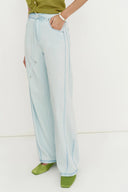 Viento Hand Distressed Drawstring Jeans in Lyocell Denim