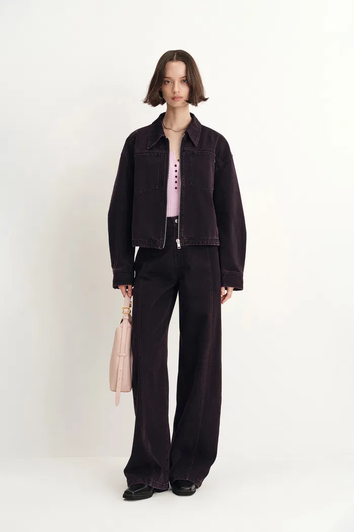 Pike Boxy Cut Jacket and Pants Matching Set in Cotton Denim