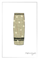 Palma Hand Embroidered Daisy Applique Crochet Skirt in Cotton Linen Blend