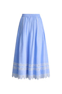 Imperia Embroidered Skirt in Premium Cotton Poplin