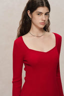 Basic Wool Knit Fitted Sweater