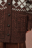 Corvara Fair Isle Cardigan in Coarse Spun Merino Wool