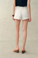Barney A Line Cuffed  Cargo Short in Linen Blend
