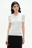 Alexa V Neck Short Sleeve Sweater