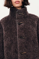 Lene Reversible Faux Fur and Leather Jacket in Merino Wool Teddy