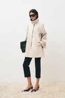 Elowen Pleated Back Cape Trench Coat in 100% Cotton