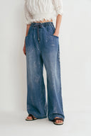 Jean large Bulb scintillant en denim coton