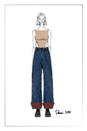 Coora Jeans mit Wildlederbündchen und geradem Bein aus Baumwoll-Denim