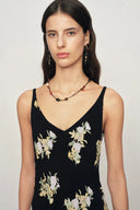 Soleil Floral Sleeveless Dress in Light Crinkle Gauze