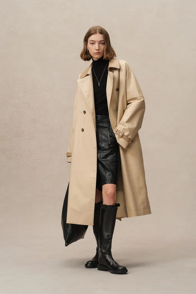 ハーリップトゥ belted dress trench coat キャメル M Her lip to