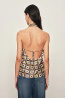 Jocelyn Halter Neck Top in Crinkled Silk Blend