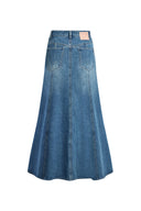 Falda midi en línea A Quilla en denim de algodón