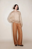 Stella Drawstring Sequined Hooded Sweatshirt in Mohair Sequin Yarn