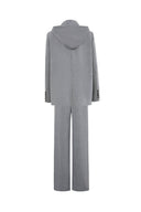 Completo coordinato blazer con cappuccio e pantaloni Daseasa in misto viscosa con cappuccio staccabile